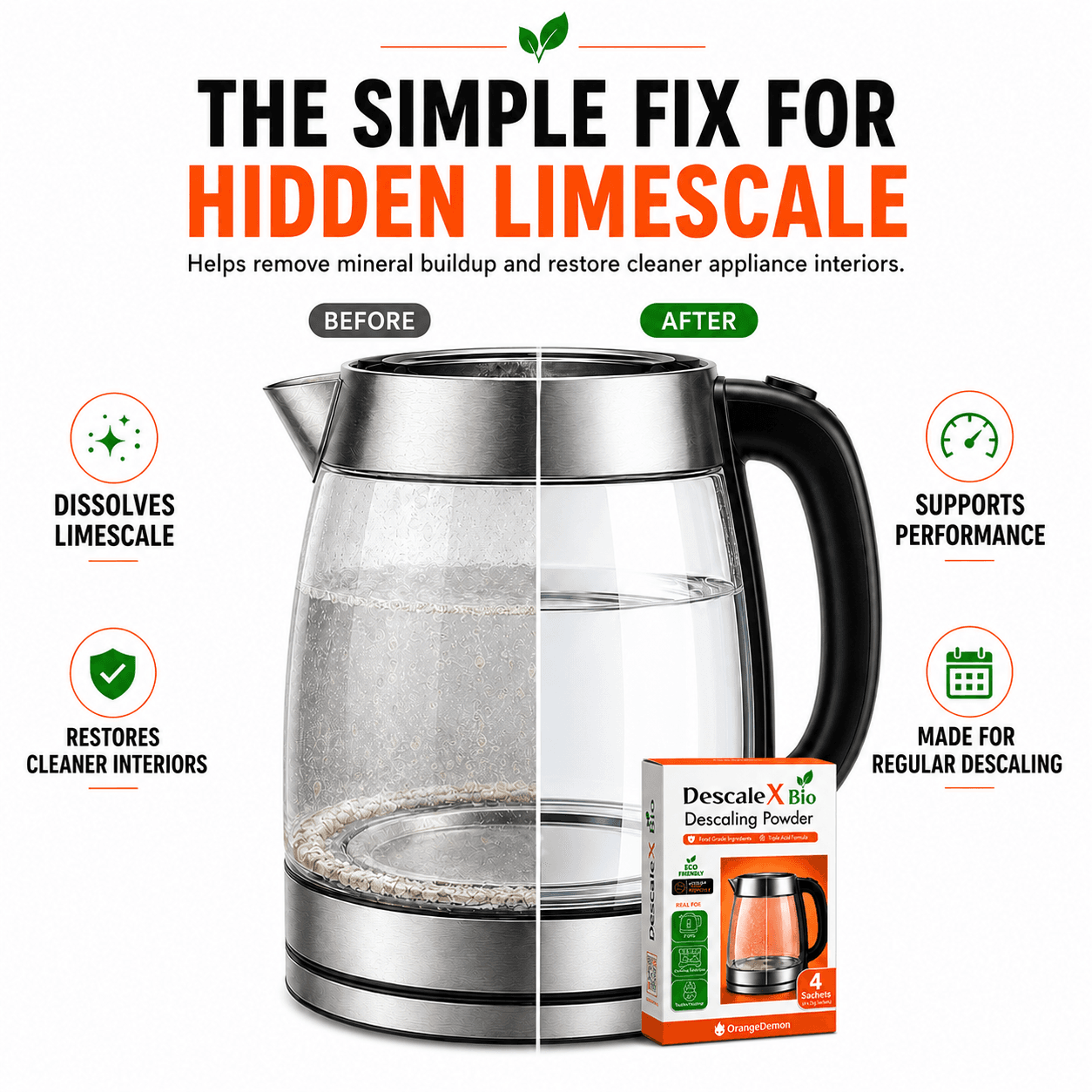 DescaleX Bio for kettles and food-contact appliances