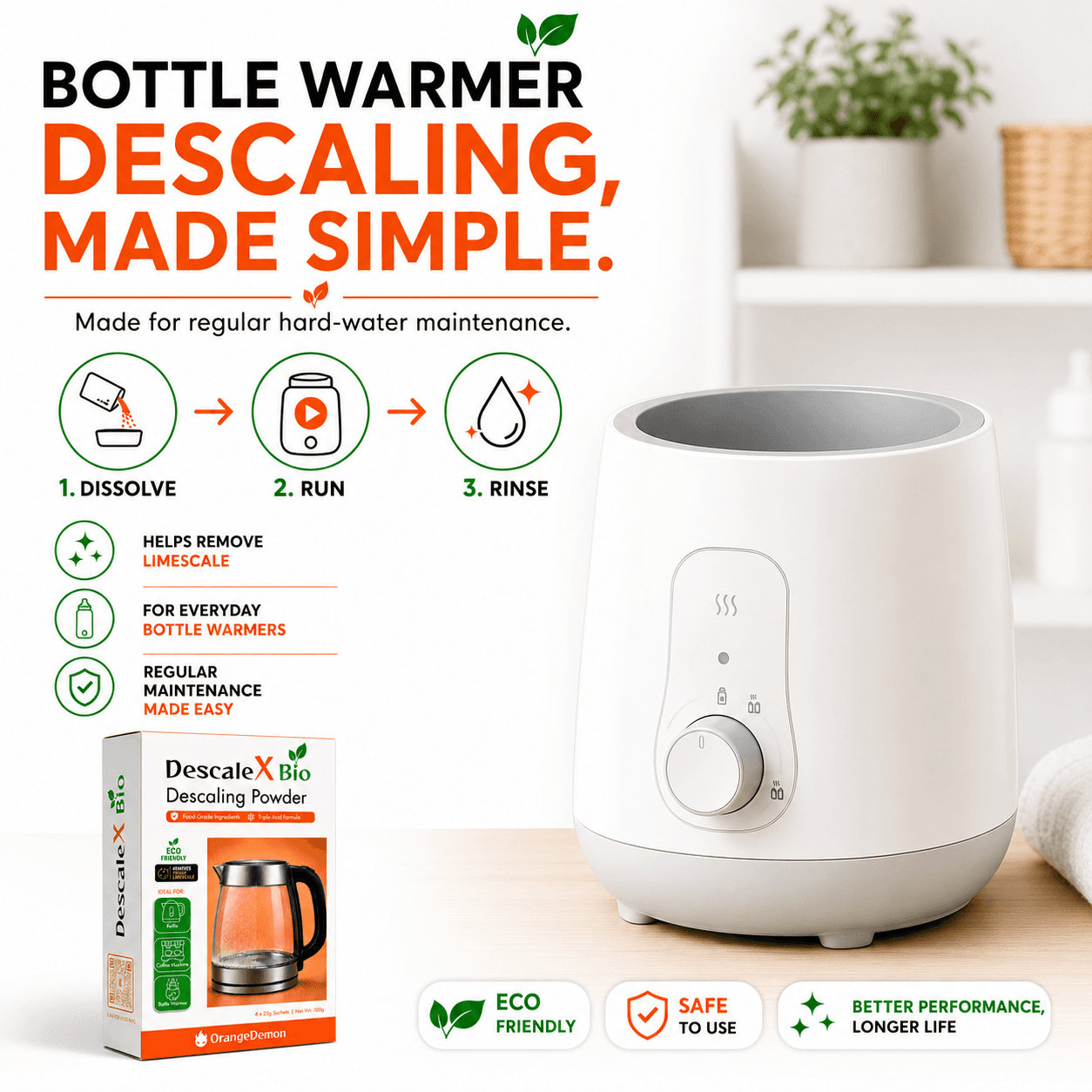DescaleX Bio built for Indian hard-water kettle maintenance