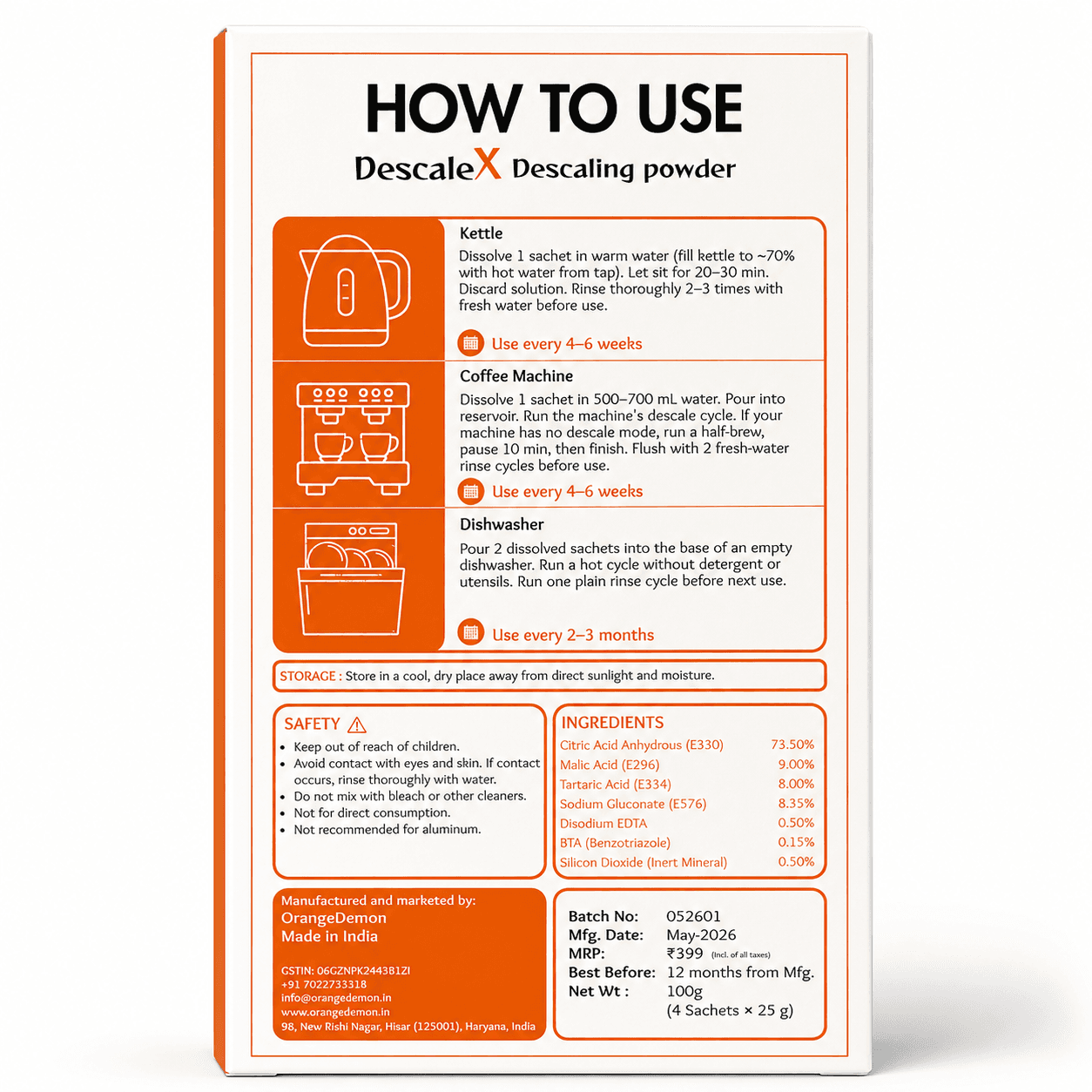 How to use DescaleX descaling powder