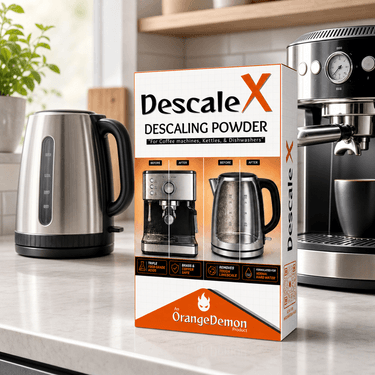 OrangeDemon DescaleX descaling powder box