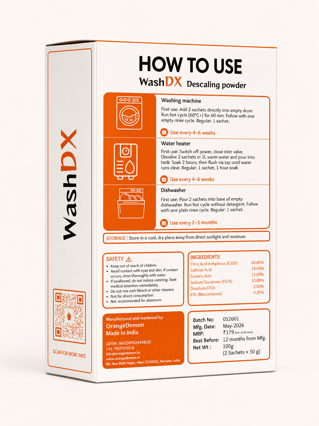 WashDX descaler for geysers and water heaters