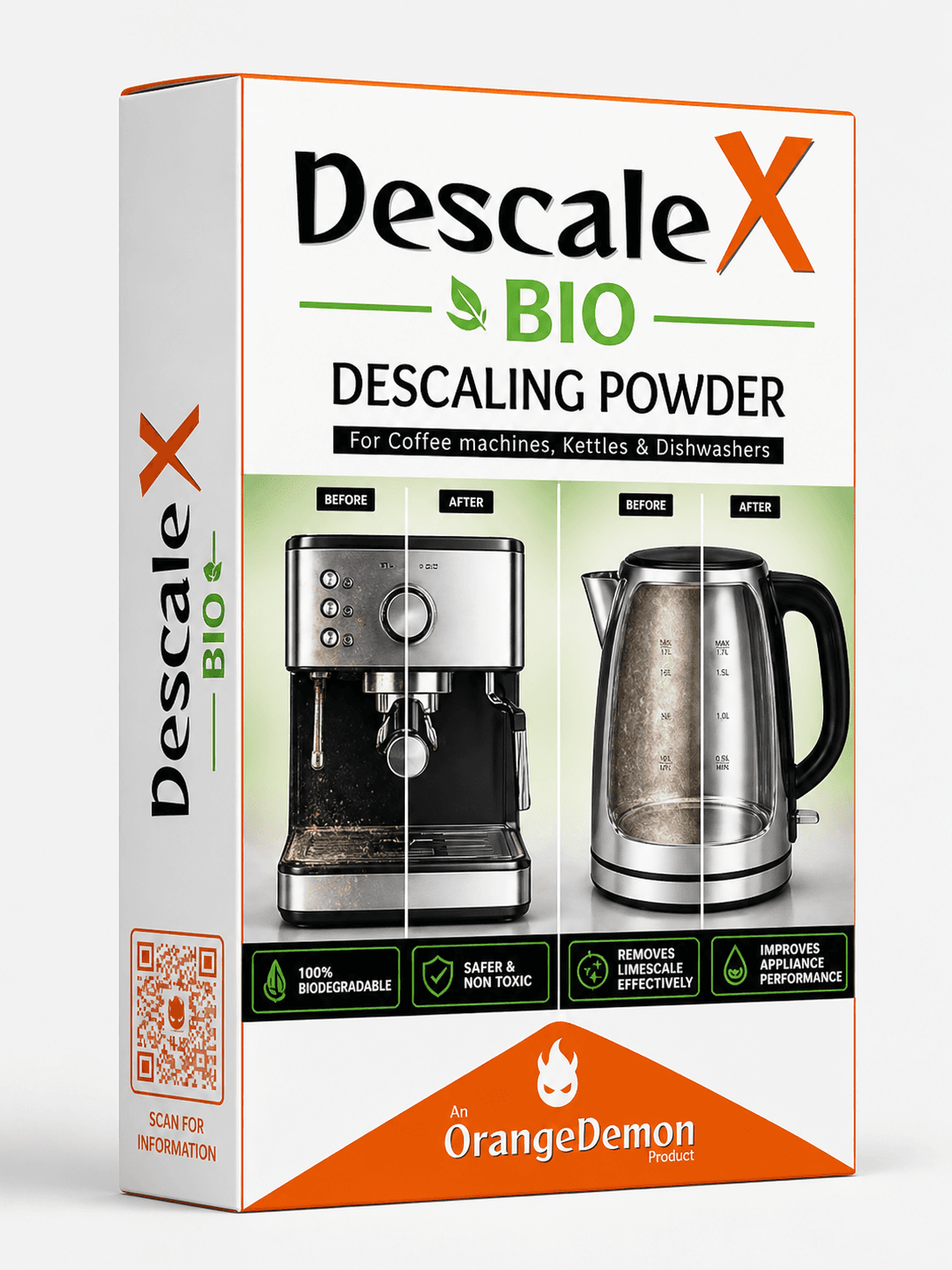 OrangeDemon DescaleX Bio box - Front view