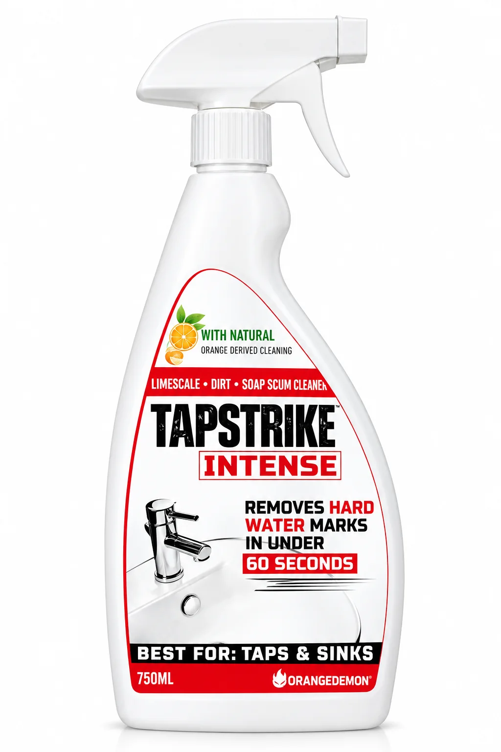 OrangeDemon TapStrike Intense 750ml spray bottle